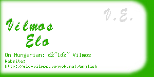 vilmos elo business card